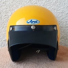 Vintage Challenger-S Arai open face helmet adult XL 1977 S-75 Yellow Visor Rare picture