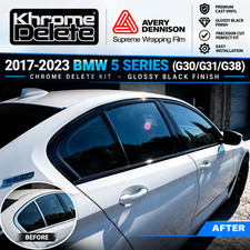 Chrome Delete Vinyl Overlay fitting the 2017-2023 BMW 5 Sedan (G30 Body) Glossy picture