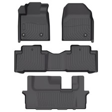 Floor Mats 3 Rows Liner Carpets For 2009-2015 Honda Pilot TPE Rubber All Weather picture