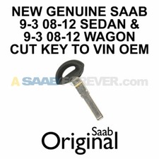 NEW GENUINE SAAB 9-3 CUT KEY 2008-2012 SEDAN & WAGON 93 9-3x Turbo X picture