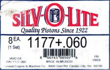 Silv-o-lite 1177 .060 Piston Set of 8. Fits: V8 302 Ford (9-A1) picture