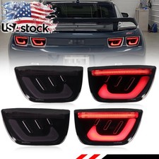 4PCS Smoked Lens Red LED Rear Tail Brake Light Lamps For 2010-2013 Chevy Camaro picture