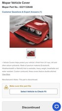 2008 -2021 Mopar Dodge Challenger OEM Car Cover 82211328AB Rare Obsolete picture