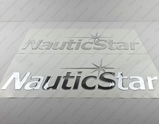 NAUTICSTAR BOAT LOGO CHROME RAISED DOMED 3D DECALS STICKERS 27