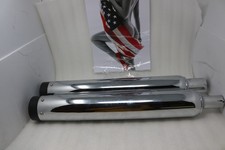 144-65226 NEW SUPERTRAPP STOUT MUFFLERS CHROME/BLACK FIT 2017-2025 HARLEY picture