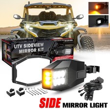 UTV Rear View Side Mirrors w/Turn Signal Light 1.75