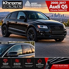 Chrome Delete Vinyl Wrap for the 2008-2017 Audi Q5 (Glossy Black) picture