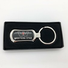 NEW - Western Star Trucks Metal Chrome Keychain Key Tag FOB - semi, great gift picture