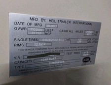 Aluminum Data Plate May Fit For Heiil Data Plate Engraved  picture