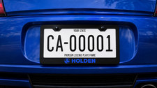 Blue Holden Premium Black Metal License Plate Frame Chevy SS & Pontiac picture