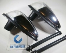 FRONT TURN SIGNAL ASSEMBLY SET CHROME W/ CLEAR LENS VOLKSWAGEN T1 BUG 1958-1963 picture