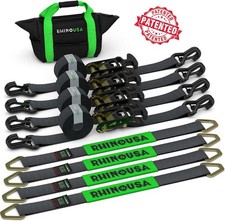 Rhino USA Heavy Duty Vehicle Tie Down Kit - Black, Fits 2-Inch Straps With picture