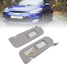 Pair Driver & Passenger Side Sun Visor Set For 2012-2015 Hyundai Veloster Gray picture