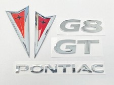 2008 2009 Pontiac G8 GT Front & Rear Arrow Emblems Trunk Badges Kit Set 08-09 picture