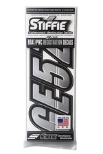 STIFFIE Techtron TT02 Boat PWC Letter Number Decal Registration SILVER BLACK  picture