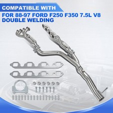 For 88-97 Ford F250 F350 V8 7.5L Exhaust Header Manifold Pair Stainless Steel picture