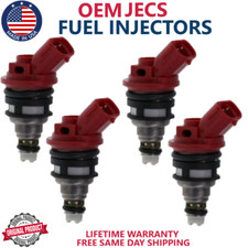 x4 GENUINE JECS Fuel Injectors For 1992, 1993, 1994, 1995 Subaru Legacy 2.2L H4 picture