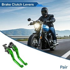 6-Speed Adjustable Brake Clutch Levers for Kawasaki Z400 2019-2023 Green picture
