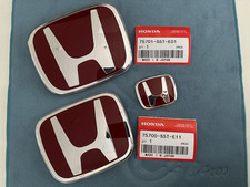 Fit For Honda Civic Coupe Si Se Ex 06-2015 3PCS Red Emblem Front Rear Steering🎁 picture