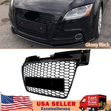 Glossy Black Front Bumper Grille For Audi TT TTS MK2 2007-2014 Honeycomb Grill picture
