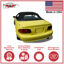 Fits: Toyota Celica Convertible Soft Top & Plastic window 1995-01 Black Pinpoint picture