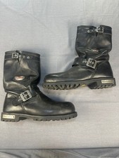 VTG Red Wing Black Leather Engineer Buckle Mid-Calf Boots Round Toe Men's 10.5 picture