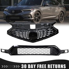 Fit 2023-2025 Acura Integra Front Bumper Upper Lower Grille Grill Black Trim picture