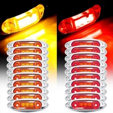 10x Red+10X Amber Side 3-LED 4