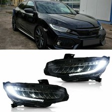 VLAND Pair LED Headlights Fit 2016-2021 Honda Civic With Sequential Turn Signal picture