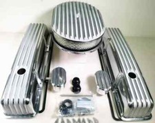 58-86 SBC Retro Polished Tall Valve Covers/Gasket + 15