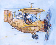 CHUCK JONES Flying United Hare Lines Bugs WB Canvas Print Ltd Ed 400 LRG Plane picture