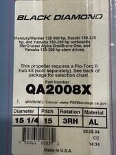 QUICKSILVER BLACK DIAMOND  15.25 x 15P 3 BLADE PROP PROPELLER QA2008X  picture