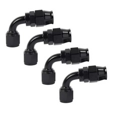 4PCS 4AN 6AN 8AN 10AN 12AN 90 Degree PTFE Hose End Fitting Adapter E85 Black picture