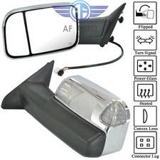 Set For 09-15 Dodge Ram 1500 2500 3500 Pickup Chrome Power Heated Towing Mirrors picture