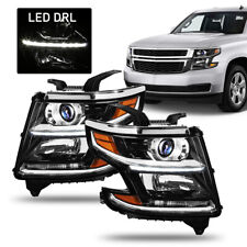 FOR 15-20 CHEVY TAHOE SUBURBAN CORNER BLACK/AMBER LED DRL PROJECTOR HEADLIGHT picture