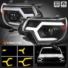 Black Fits 2012-2015 Toyota Tacoma LED Sequential Signal Projector Headlights picture