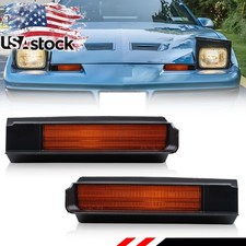 2X Amber Bumper Parking Signal Marker Lights For 82-90 Pontiac Firebird Trans Am picture