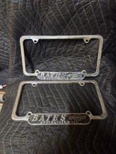 VINTAGE CHEVROLET DEALERSHIP LICENSE PLATE FRAMES PAIR BATES CHEVROLET ORIGINAL  picture