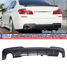 Carbon Pattern Rear Bumper Diffuser For 2010-16 BMW 5 Series F10 535i M Sport picture