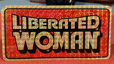 VINTAGE NOS NEW LIBERATED WOMAN PRISM REFLECTIVE LICENSE PLATE TAG picture