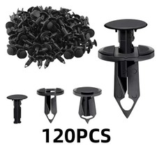 120PCS 8mm Bumper Clips Auto Car Hole Retainer Rivets Fastener Fender Push Pin picture