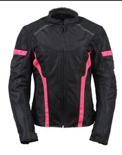 Milwaukee Leather MPL2794 Women's Motorcycle Jacket Armored Mesh Racer 4X picture