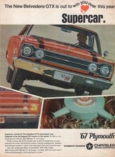 1967 PLYMOUTH BELVEDERE GTX 440 & HEMI FULL PAGE FULL COLOR ORIGINAL VINTAGE  AD picture