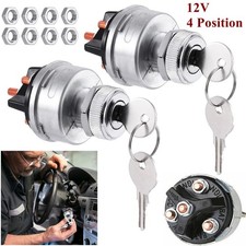 2-PACK Universal Ignition Switch With Keys 4 Position 12V For Car Truck Tractor picture