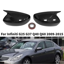 A Pair Carbon Fiber Sde Wing Mirror Cover For Infiniti G25 G37 Q40 Q60 2009-2015 picture