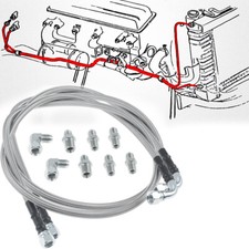 SS Braided Transmission Cooler Hose lines Fittings TH350 700R4 TH400 52