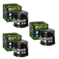 Hiflofiltro 3 Pack Oil Filter HF204 Black Honda Kawasaki Suzuki Triumph Yamaha picture