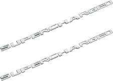 2Pc Chrome SUPERCHARGED Letter Emblems Badges fit Universal car trucks picture