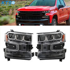 Headlights For 2019-2021 Chevy Silverado 1500 LED w/Halogen Signal Left+Right picture
