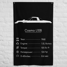Cosmo L10B 1968 Car Silhouette Flag 3x5 ft Garage Banner Man Cave Wall Decor picture